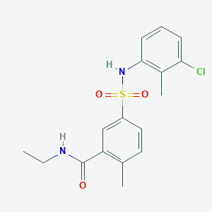 molecular formula C17H19ClN2O3S B7712191 3-(benzylsulfamoyl)-4-methoxy-N-[(4-methylphenyl)methyl]benzamide 