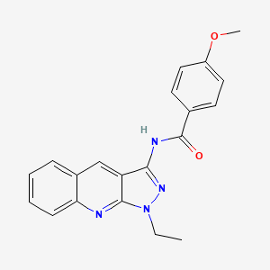 molecular formula C20H18N4O2 B7712233 N-(1-ethyl-1H-pyrazolo[3,4-b]quinolin-3-yl)-4-methoxybenzamide 
