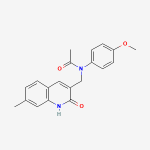 molecular formula C20H20N2O3 B7712235 N-((2-hydroxy-7-methylquinolin-3-yl)methyl)-N-(4-methoxyphenyl)acetamide 
