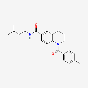 molecular formula C23H28N2O2 B7712247 1-(4-methylbenzoyl)-6-(piperidine-1-carbonyl)-1,2,3,4-tetrahydroquinoline 