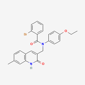 molecular formula C26H23BrN2O3 B7712266 2-bromo-N-(4-ethoxyphenyl)-N-((2-hydroxy-7-methylquinolin-3-yl)methyl)benzamide 