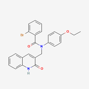 molecular formula C25H21BrN2O3 B7712280 2-bromo-N-(4-ethoxyphenyl)-N-((2-hydroxyquinolin-3-yl)methyl)benzamide 