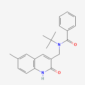 molecular formula C22H24N2O2 B7712286 N-(tert-butyl)-N-((2-hydroxy-6-methylquinolin-3-yl)methyl)benzamide 