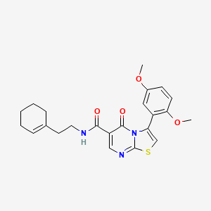 molecular formula C23H25N3O4S B7712327 N-[(2-chlorophenyl)methyl]-3-(2,5-dimethoxyphenyl)-5-oxo-5H-[1,3]thiazolo[3,2-a]pyrimidine-6-carboxamide 