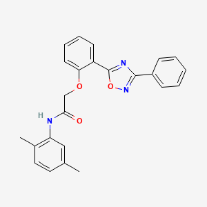 molecular formula C24H21N3O3 B7712355 N-(2,5-dimethylphenyl)-2-(2-(3-phenyl-1,2,4-oxadiazol-5-yl)phenoxy)acetamide 