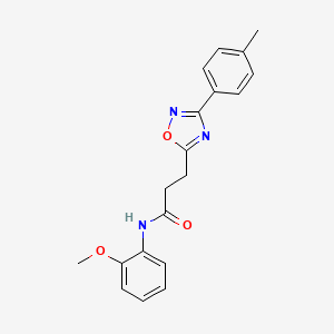 molecular formula C19H19N3O3 B7712360 N-(2-methoxyphenyl)-3-(3-(p-tolyl)-1,2,4-oxadiazol-5-yl)propanamide 