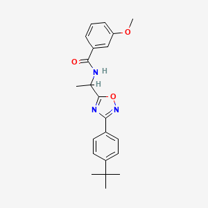 molecular formula C22H25N3O3 B7712364 N-(1-(3-(4-(tert-butyl)phenyl)-1,2,4-oxadiazol-5-yl)ethyl)-3-methoxybenzamide 