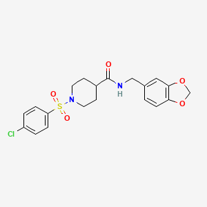 molecular formula C20H21ClN2O5S B7712383 1-(4-chlorobenzenesulfonyl)-N-cycloheptylpiperidine-4-carboxamide 