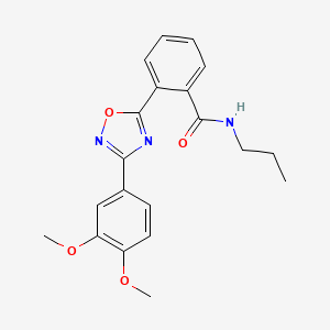 molecular formula C20H21N3O4 B7712408 2-(3-(3,4-dimethoxyphenyl)-1,2,4-oxadiazol-5-yl)-N-propylbenzamide 