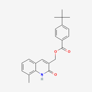 molecular formula C22H23NO3 B7712416 (2-hydroxy-8-methylquinolin-3-yl)methyl 4-(tert-butyl)benzoate 