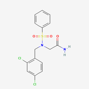 2-[Benzenesulfonyl-[(2,4-dichlorophenyl)methyl]amino]acetamide