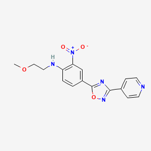N-(2-methoxyethyl)-2-nitro-4-(3-(pyridin-4-yl)-1,2,4-oxadiazol-5-yl)aniline