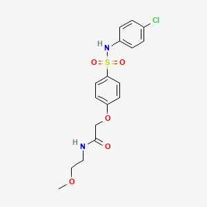 molecular formula C17H19ClN2O5S B7712443 2-(4-(N-(4-chlorophenyl)sulfamoyl)phenoxy)-N-(2-methoxyethyl)acetamide 