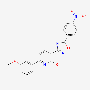 molecular formula C21H16N4O5 B7712451 3-(2-methoxy-6-(3-methoxyphenyl)pyridin-3-yl)-5-(4-nitrophenyl)-1,2,4-oxadiazole 