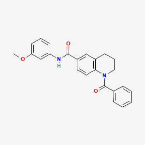 molecular formula C24H22N2O3 B7712456 1-benzoyl-N-(2-ethoxyphenyl)-1,2,3,4-tetrahydroquinoline-6-carboxamide 