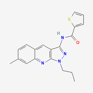molecular formula C19H18N4OS B7712462 N-(7-methyl-1-propyl-1H-pyrazolo[3,4-b]quinolin-3-yl)thiophene-2-carboxamide CAS No. 578760-04-0