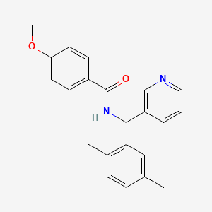 molecular formula C22H22N2O2 B7712469 N-((2,5-dimethylphenyl)(pyridin-3-yl)methyl)-4-methoxybenzamide 