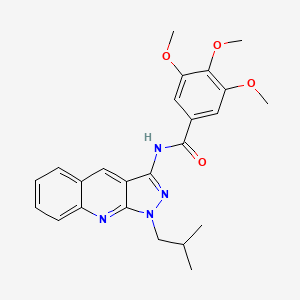 molecular formula C24H26N4O4 B7712507 N-(1-isobutyl-1H-pyrazolo[3,4-b]quinolin-3-yl)-3,4,5-trimethoxybenzamide 