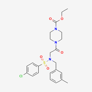 molecular formula C23H28ClN3O5S B7712520 ethyl 4-(2-(4-chloro-N-(3-methylbenzyl)phenylsulfonamido)acetyl)piperazine-1-carboxylate 