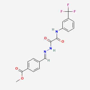 molecular formula C18H14F3N3O4 B7712597 (E)-methyl 4-((2-(2-oxo-2-((3-(trifluoromethyl)phenyl)amino)acetyl)hydrazono)methyl)benzoate 