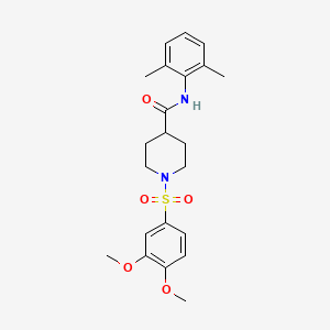 molecular formula C22H28N2O5S B7712616 1-((3,4-dimethoxyphenyl)sulfonyl)-N-(2,6-dimethylphenyl)piperidine-4-carboxamide 