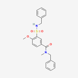 molecular formula C23H24N2O4S B7712623 N,N-diethyl-2-methoxy-5-(piperidine-1-carbonyl)benzene-1-sulfonamide 