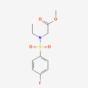 molecular formula C11H14FNO4S B7712624 Methyl 2-(N-ethyl-4-fluorophenylsulfonamido)acetate CAS No. 1306907-12-9