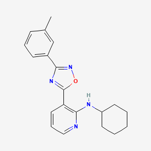 molecular formula C20H22N4O B7712636 N-cyclohexyl-3-(3-(m-tolyl)-1,2,4-oxadiazol-5-yl)pyridin-2-amine 