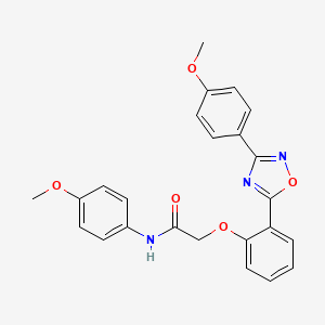 molecular formula C24H21N3O5 B7712642 N-(4-methoxyphenyl)-2-(2-(3-(4-methoxyphenyl)-1,2,4-oxadiazol-5-yl)phenoxy)acetamide 