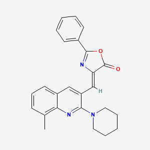 molecular formula C25H23N3O2 B7712645 (Z)-4-((8-methyl-2-(piperidin-1-yl)quinolin-3-yl)methylene)-2-phenyloxazol-5(4H)-one 
