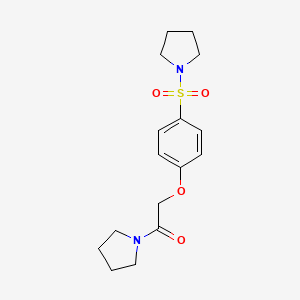 molecular formula C16H22N2O4S B7712676 1-(pyrrolidin-1-yl)-2-(4-(pyrrolidin-1-ylsulfonyl)phenoxy)ethanone 