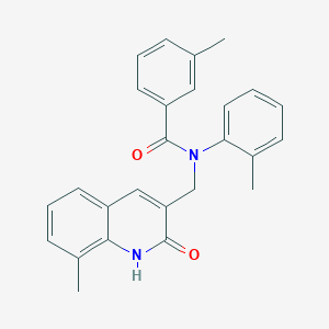 molecular formula C26H24N2O2 B7712689 N-((2-hydroxy-8-methylquinolin-3-yl)methyl)-3-methyl-N-(o-tolyl)benzamide 