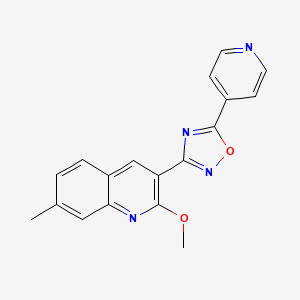 molecular formula C18H14N4O2 B7712691 3-(2-methoxy-7-methylquinolin-3-yl)-5-(pyridin-4-yl)-1,2,4-oxadiazole 