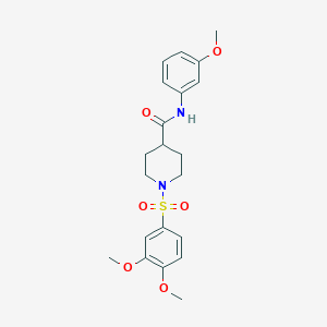 molecular formula C21H26N2O6S B7712702 1-((3,4-dimethoxyphenyl)sulfonyl)-N-(3-methoxyphenyl)piperidine-4-carboxamide 