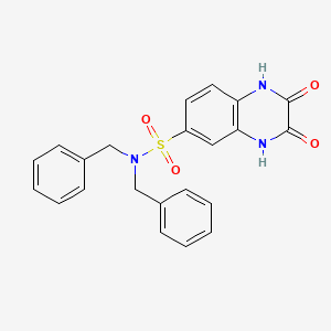 molecular formula C22H19N3O4S B7712723 N,N-二苄基-2,3-二氧代-1,2,3,4-四氢喹喔啉-6-磺酰胺 