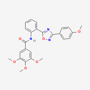 molecular formula C25H23N3O6 B7712734 3,4,5-trimethoxy-N-(2-(3-(4-methoxyphenyl)-1,2,4-oxadiazol-5-yl)phenyl)benzamide 