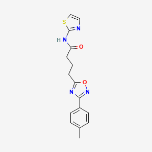 molecular formula C16H16N4O2S B7712737 N-(thiazol-2-yl)-4-(3-(p-tolyl)-1,2,4-oxadiazol-5-yl)butanamide 