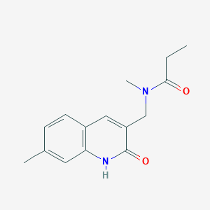 molecular formula C15H18N2O2 B7712742 N-((2-hydroxy-7-methylquinolin-3-yl)methyl)-N-methylpropionamide 