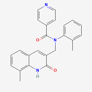 molecular formula C24H21N3O2 B7712749 N-((2-hydroxy-8-methylquinolin-3-yl)methyl)-N-(o-tolyl)isonicotinamide 