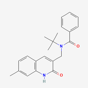 molecular formula C22H24N2O2 B7712767 N-(tert-butyl)-N-((2-hydroxy-7-methylquinolin-3-yl)methyl)benzamide 