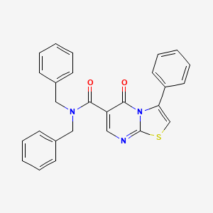 molecular formula C27H21N3O2S B7712783 5-oxo-3-phenyl-5H-[1,3]thiazolo[3,2-a]pyrimidine-6-carboxamide 
