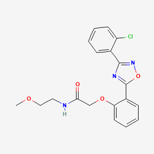 molecular formula C19H18ClN3O4 B7712806 2-(2-(3-(2-chlorophenyl)-1,2,4-oxadiazol-5-yl)phenoxy)-N-(2-methoxyethyl)acetamide 