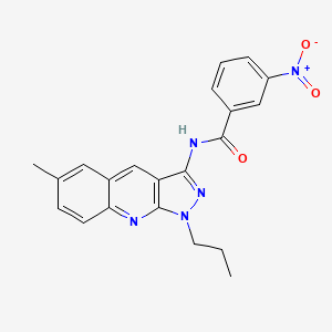 molecular formula C21H19N5O3 B7712814 N-(6-methyl-1-propyl-1H-pyrazolo[3,4-b]quinolin-3-yl)-3-nitrobenzamide 