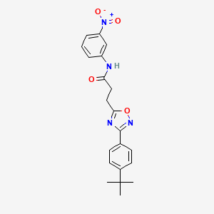 molecular formula C21H22N4O4 B7712822 3-(3-(4-(tert-butyl)phenyl)-1,2,4-oxadiazol-5-yl)-N-(3-nitrophenyl)propanamide 