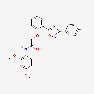 molecular formula C25H23N3O5 B7712829 N-(2,4-dimethoxyphenyl)-2-(2-(3-(p-tolyl)-1,2,4-oxadiazol-5-yl)phenoxy)acetamide 
