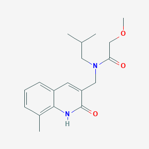 molecular formula C18H24N2O3 B7712837 N-((2-hydroxy-8-methylquinolin-3-yl)methyl)-N-isobutyl-2-methoxyacetamide 