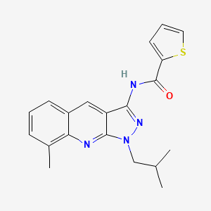 molecular formula C20H20N4OS B7712844 N-(1-isobutyl-8-methyl-1H-pyrazolo[3,4-b]quinolin-3-yl)thiophene-2-carboxamide 