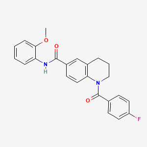 molecular formula C24H21FN2O3 B7712884 1-(4-fluorobenzoyl)-N-(2-methoxyphenyl)-1,2,3,4-tetrahydroquinoline-6-carboxamide 