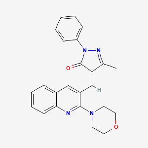 molecular formula C24H22N4O2 B7712888 (Z)-3-methyl-4-((2-morpholinoquinolin-3-yl)methylene)-1-phenyl-1H-pyrazol-5(4H)-one 