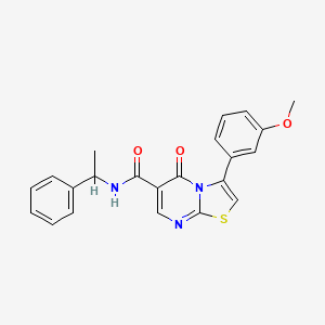 molecular formula C22H19N3O3S B7712900 N-(3-fluorophenyl)-3-(3-methoxyphenyl)-5-oxo-5H-[1,3]thiazolo[3,2-a]pyrimidine-6-carboxamide 